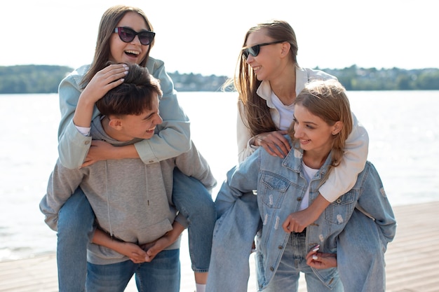 Group of friends spending quality time together