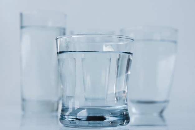 Group of glasses of water