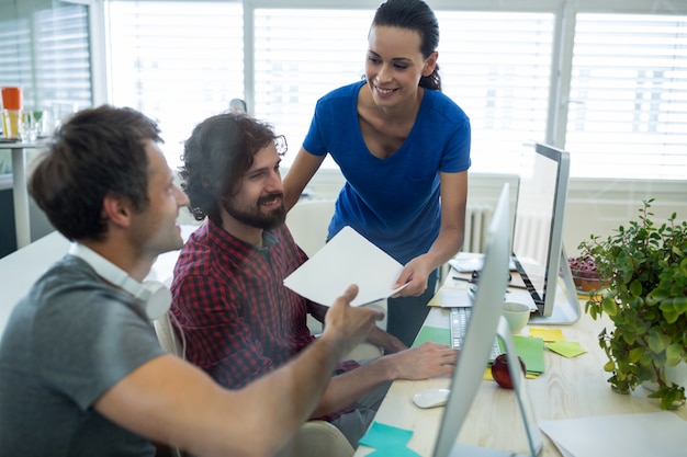 Group of graphic designers working together