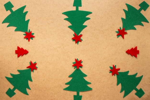 Free photo group of handmade christmas trees