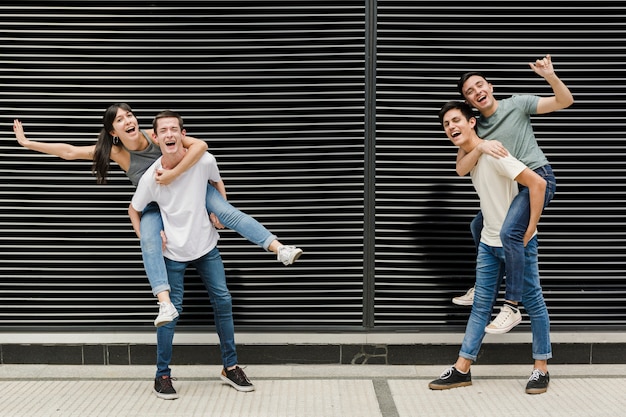 Group of happy young people together