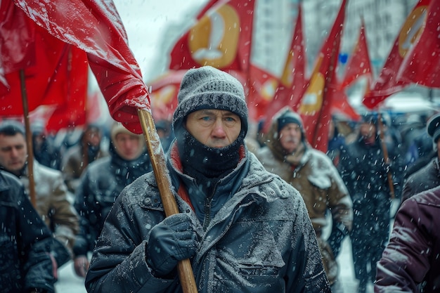 Бесплатное фото Группа рабочих организует протест