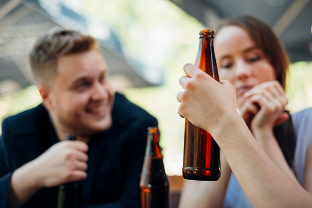 Group of people celebrating drinking alcohol