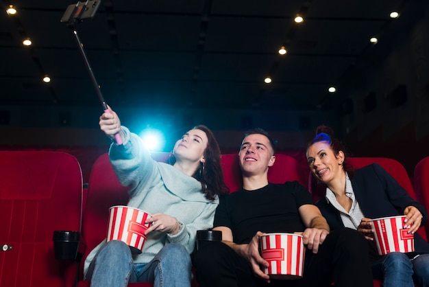 Free photo group of people in cinema