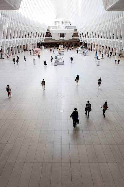 group of people in a city composition