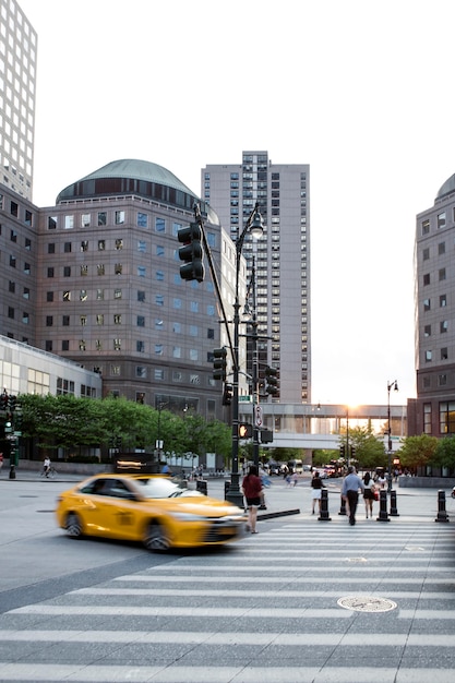 Group of people in a city composition