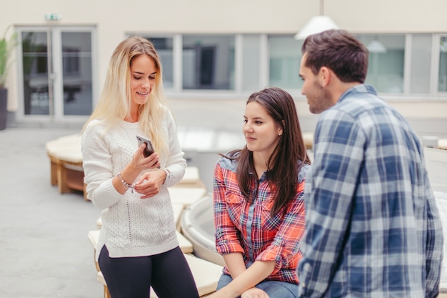 Group of people looking at screen