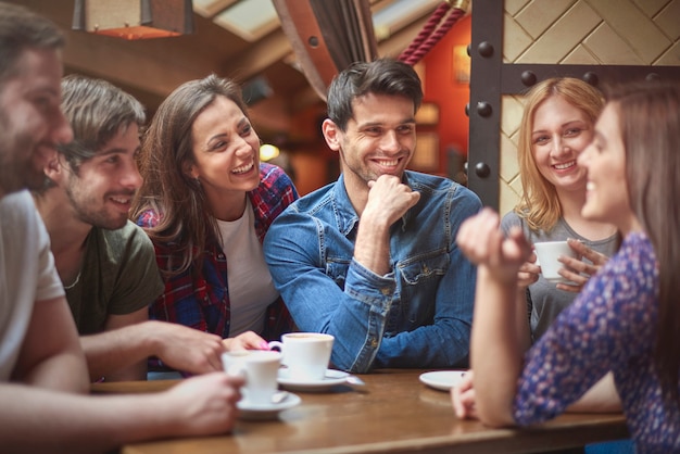 Group of people spending time together