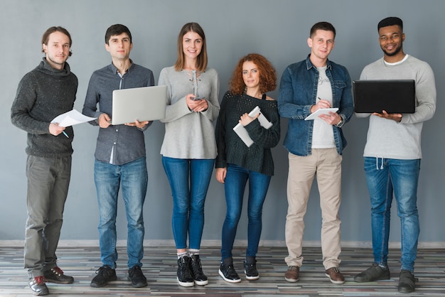 Free photo group of people with laptops