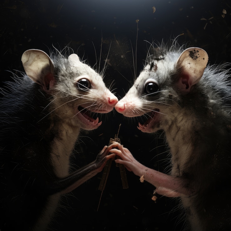 Free Photo group of possums in studio