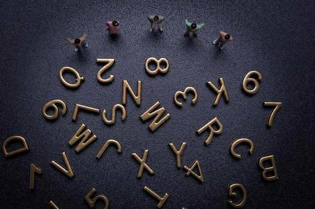 Group of small businessmen and alphabet