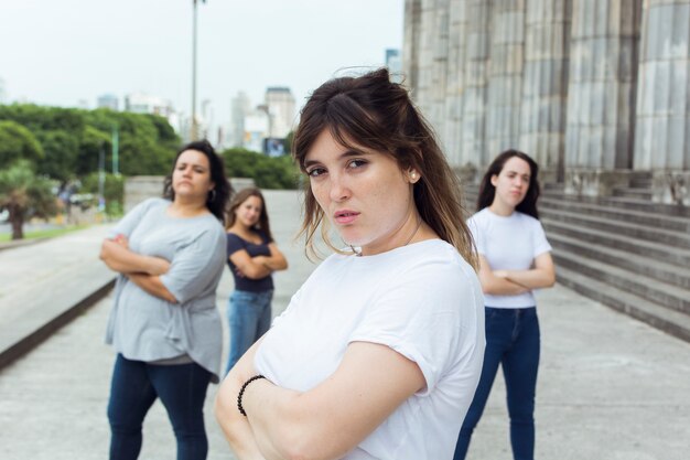 Group of women demonstrating together