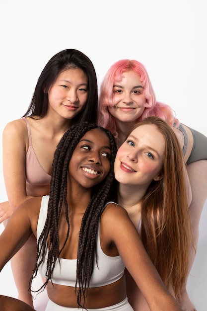 Group of women showing different types of beauty