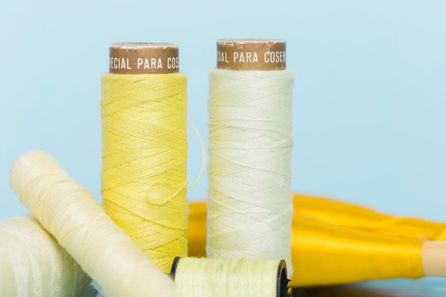 Group of yellow thread reals