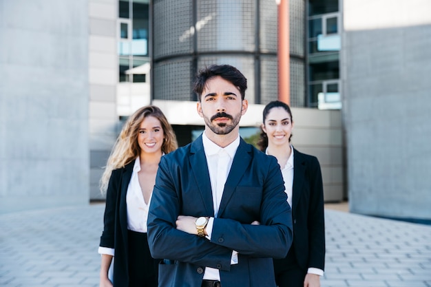 Group of young business people