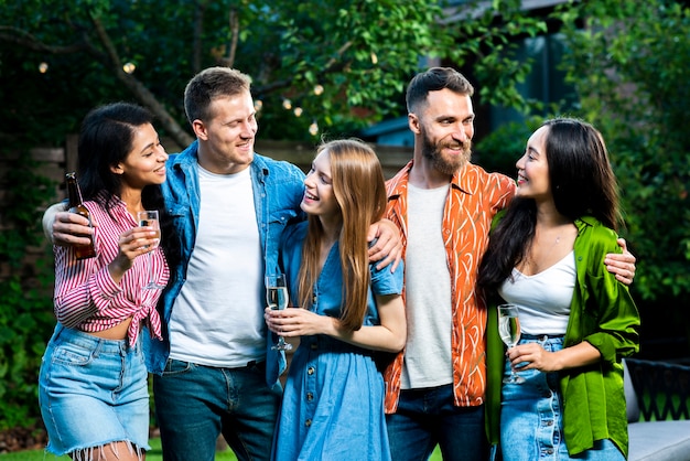 Free photo group of young people having a good time