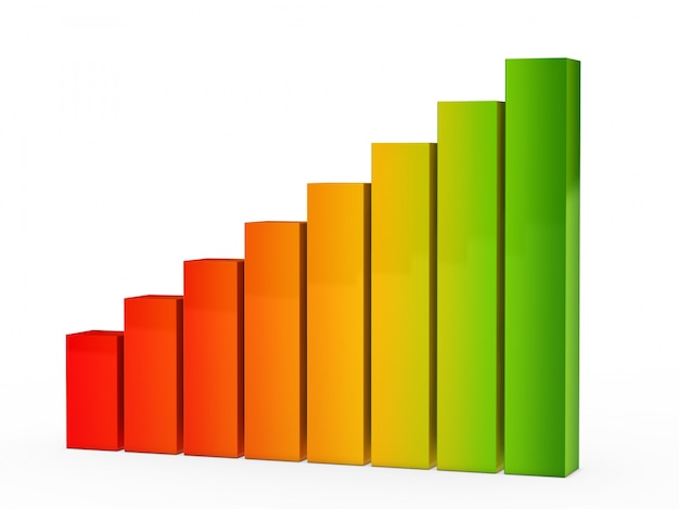 Бесплатное фото Диаграмма роста с различными цветами