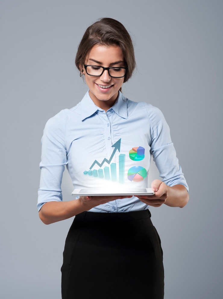 Free Photo growth in my company is impressing
