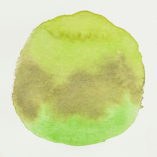 Гранж зеленое пятно акварель на белом фоне холста
