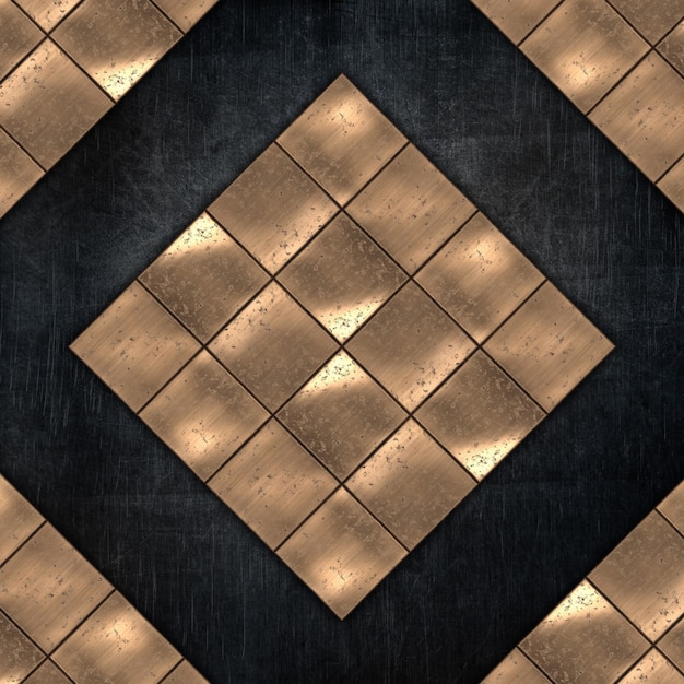 Free photo grunge metal background with gold metallic plates