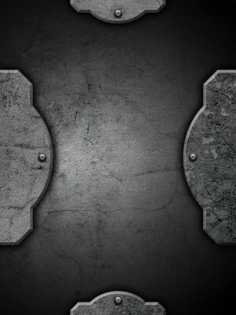Free photo grunge textured background with frame and rivets