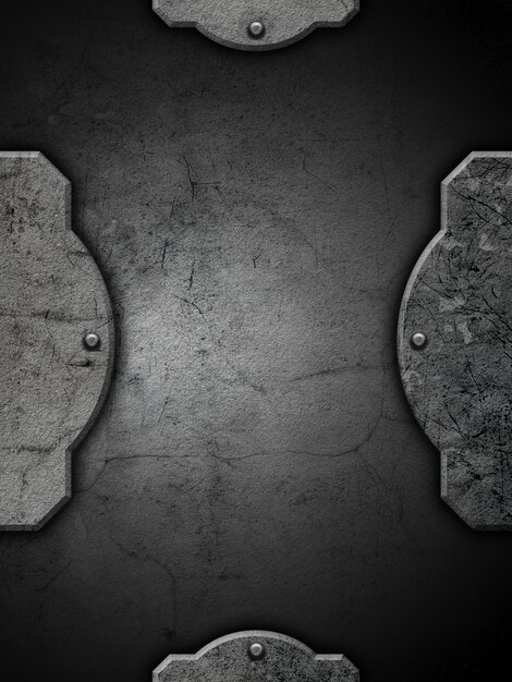 Grunge textured background with frame and rivets