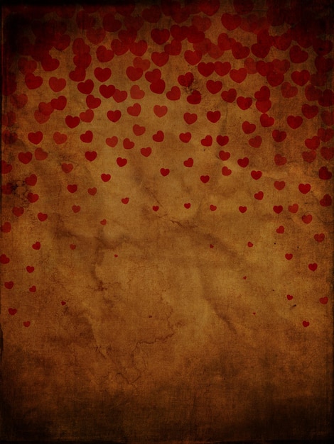 Grunge Valentines Day background with hearts design