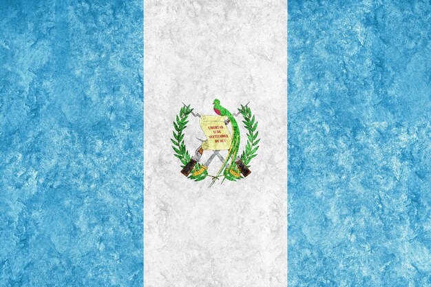Металлический флаг Гватемалы, текстурированный флаг, гранж-флаг