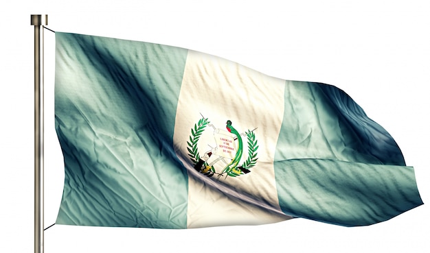 Национальный флаг Гватемалы, изолированных на белом фоне