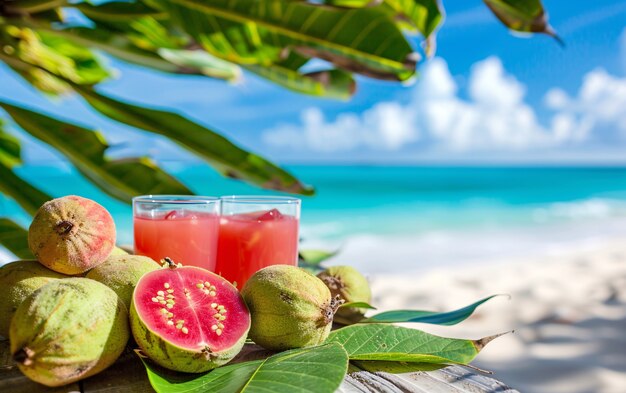 Free photo guava fruit still life