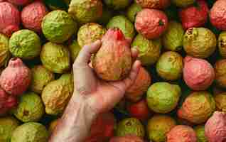 Free photo guava tropical fruit still life