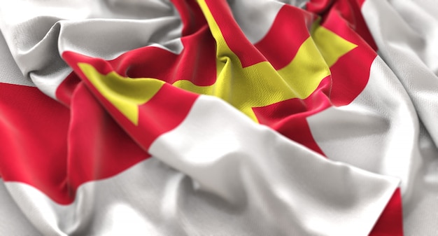 Free photo guernsey flag ruffled beautifully waving macro close-up shot