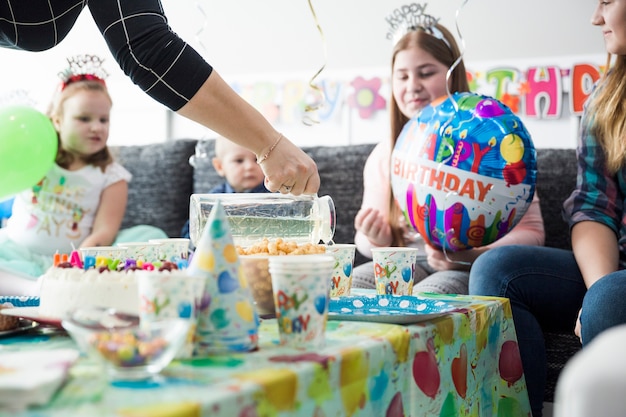 Guests on birthday party