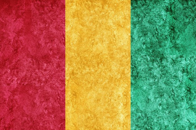 Guinea Metallic flag, Textured flag, grunge flag