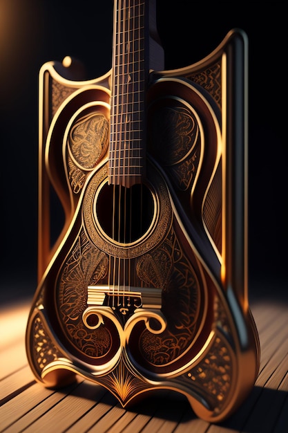 Гитара в футляре, на котором написано слово