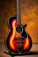 Free photo a guitar with a flame design on it