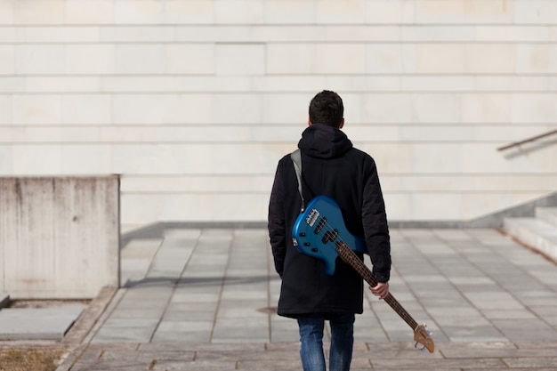 Guitarist back view