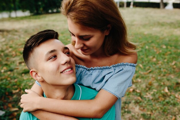 Guy and girl staring at each other