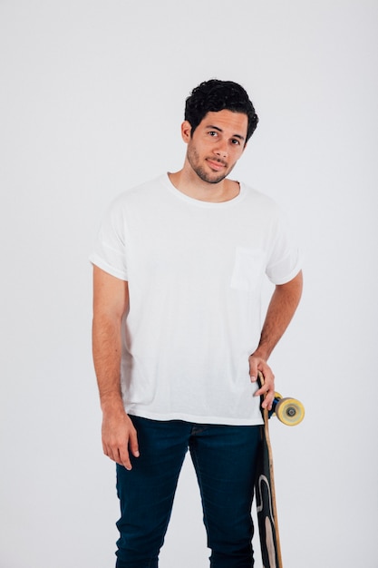 Free photo guy with longboard