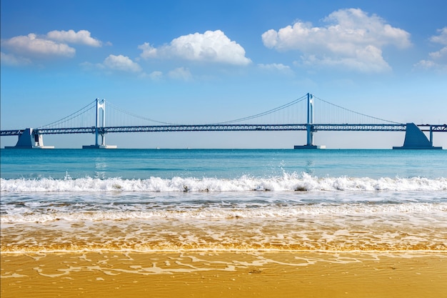 無料写真 韓国、釜山の広安大橋と海雲台