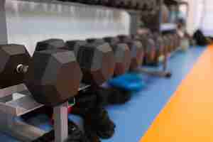 Free photo gym weights on shelf