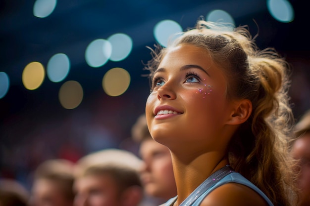 Free photo gymnast getting ready for competition