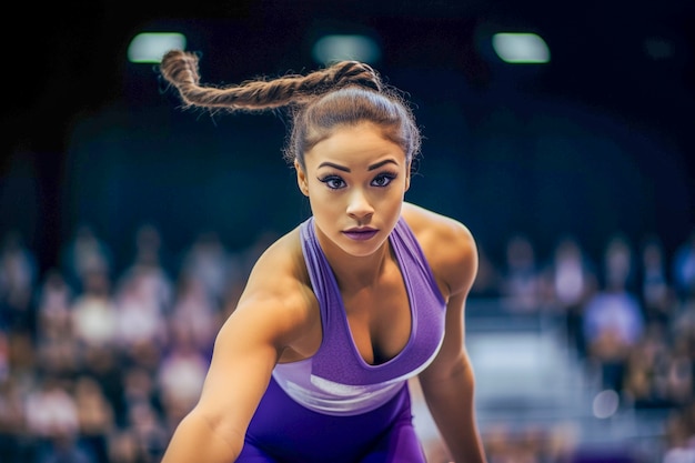 Gymnast getting ready for competition