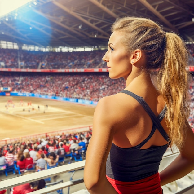 Free photo gymnast getting ready for competition