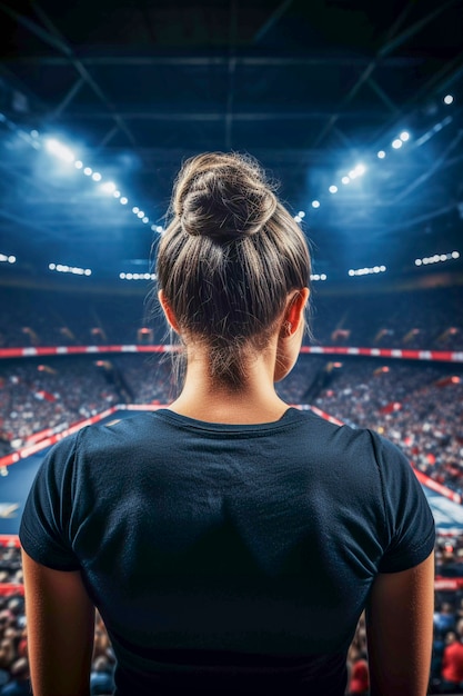 Free photo gymnast getting ready for competition