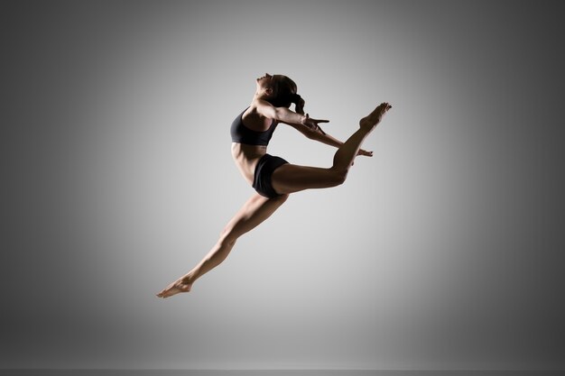 Gymnast girl jumping