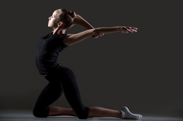 Gymnast girl practicing