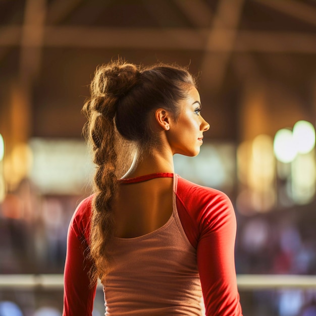 Foto gratuita allenamento della ginnasta per la competizione