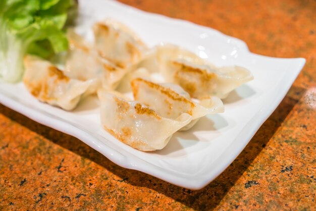 Gyoza on table