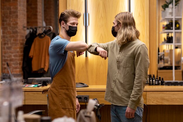 Hairdresser grooming their client